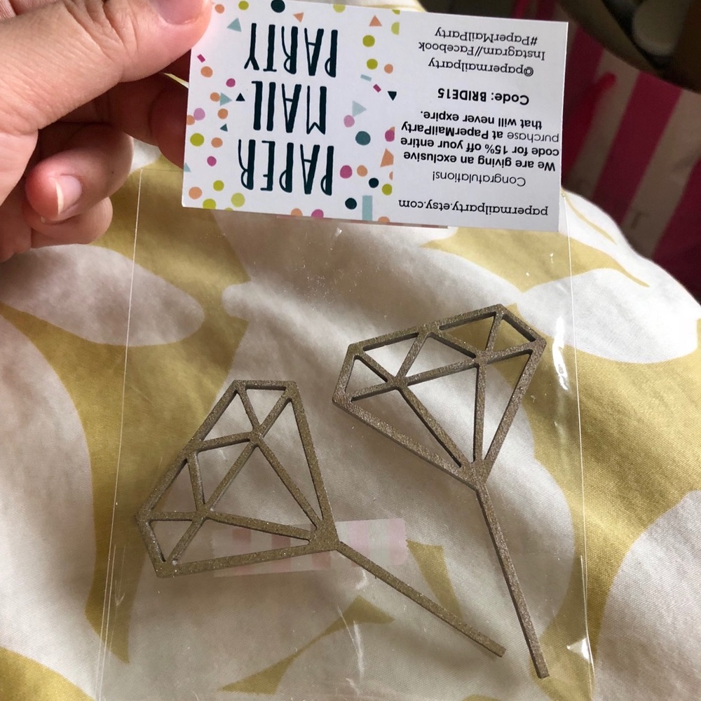 NWT diamond cake toppers (set of 2)